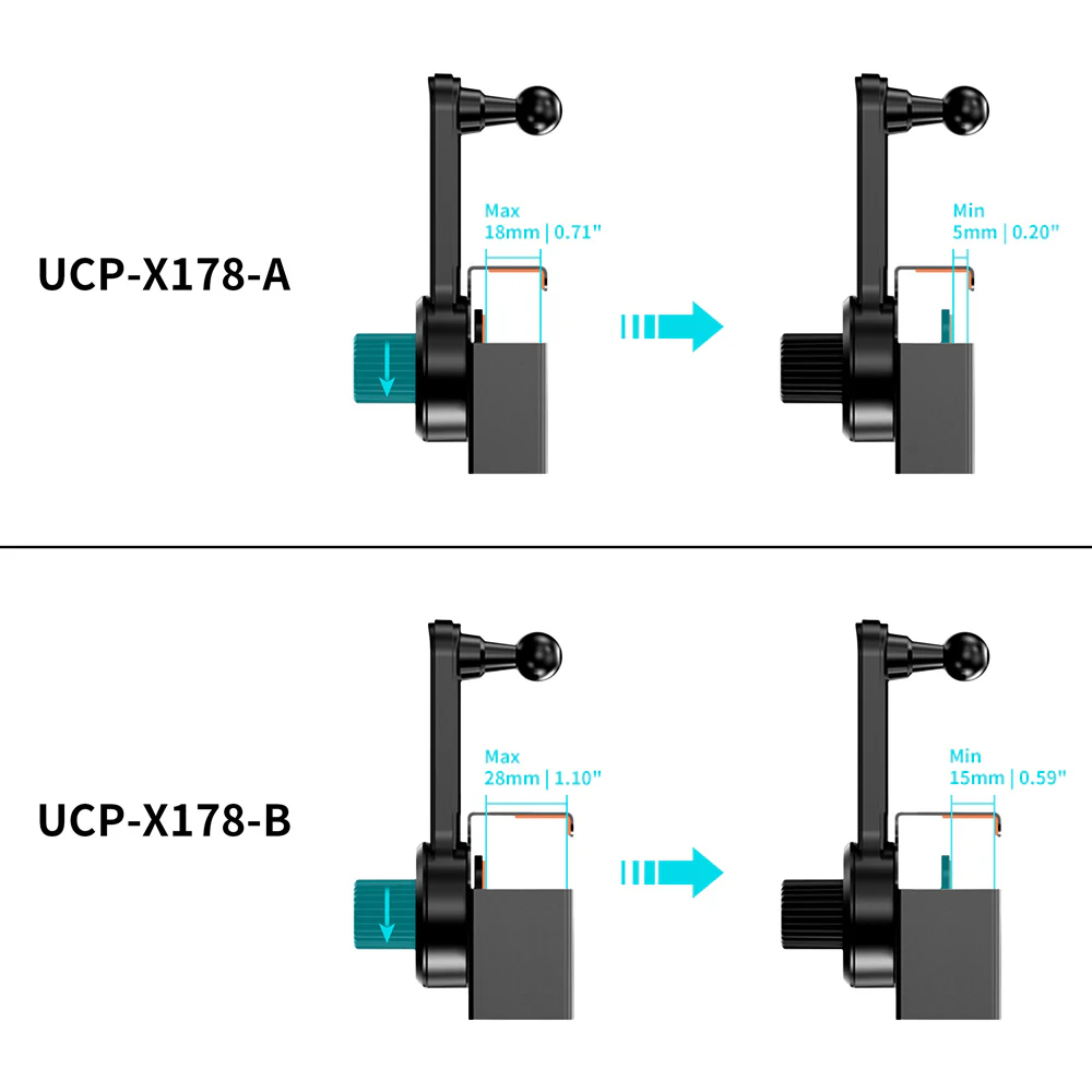 UCP-X178 | Car Center Console Screen Fixed Clip Universal Mount | Design for Phone - Image 3