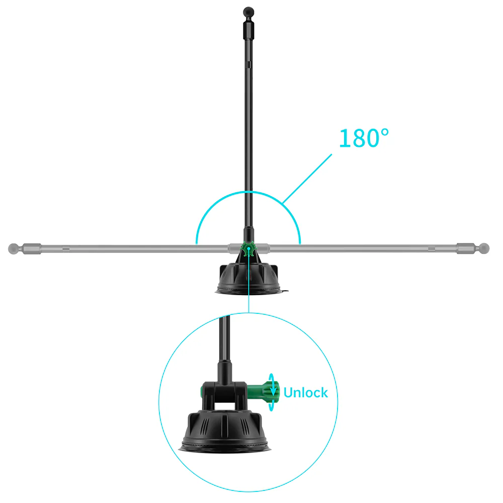 UCP-X183 | Truck / Work Van / Bus Dashboard Extra Long Suction Cup Car Universal Mount With Cable Management Design | Design for Phone - Image 5