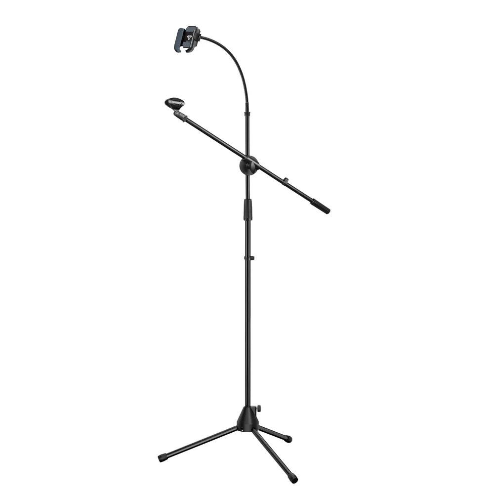 UCP-X185 | Tripod Floor Stand Universal Mount With Boom Microphone Arm | Design for Phone