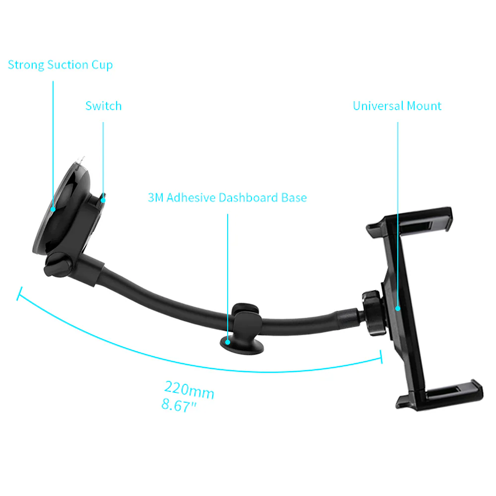 UCT-X122 | Gooseneck Suction Mount Universal Mount | Design for iPad, Galaxy Tab & Tablet - Image 3