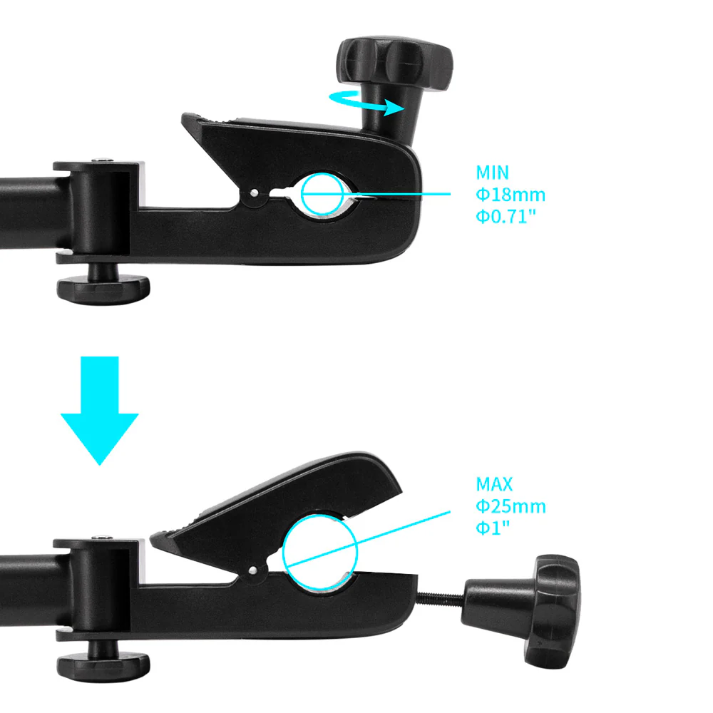 UCT-X140 | Microphone Stand Clamp Universal Mount | Design for iPad, Galaxy Tab & Tablet - Image 4