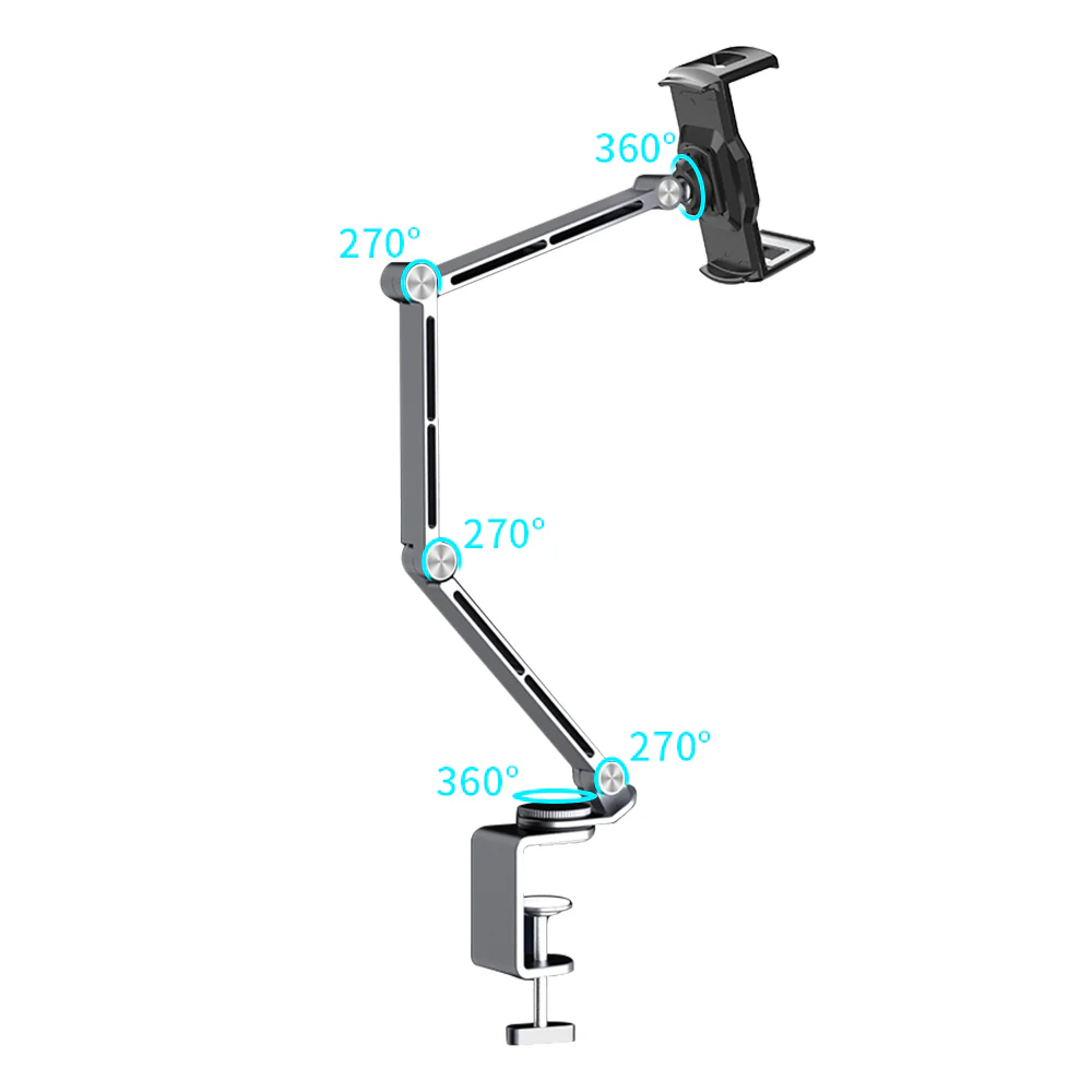 UCT-X143 | Foldable Arm Desk Clamp Universal Mount | Design for iPad, Galaxy Tab & Tablet - Image 9
