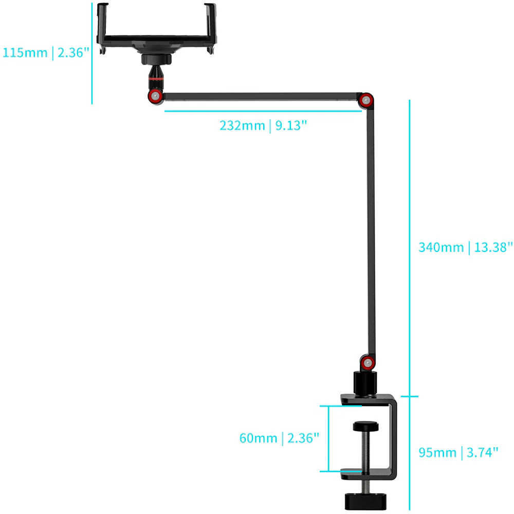 UCT-X163 | Foldable Tabletop Clamp Universal Mount | Design for iPad, Galaxy Tab & Tablet - Image 4