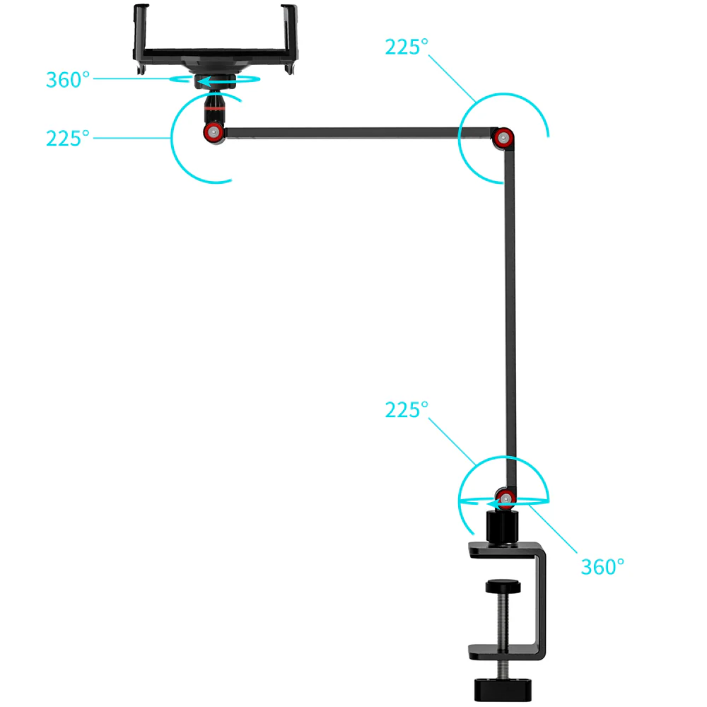 UCT-X163 | Foldable Tabletop Clamp Universal Mount | Design for iPad, Galaxy Tab & Tablet - Image 6