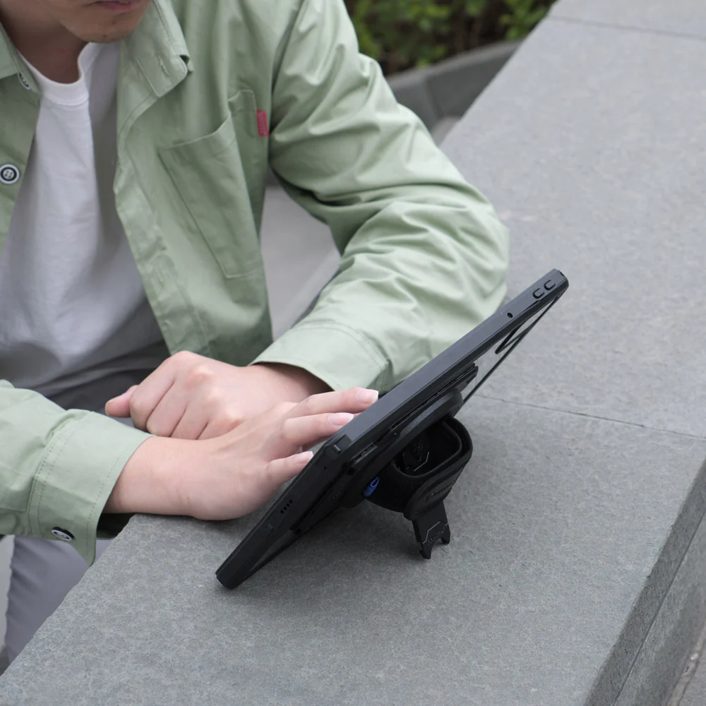 UNT2 | Adhesive X-DOCK Universal Adaptor for 9-12" Tablet With Hand Strap & Kick-Stand - Image 3