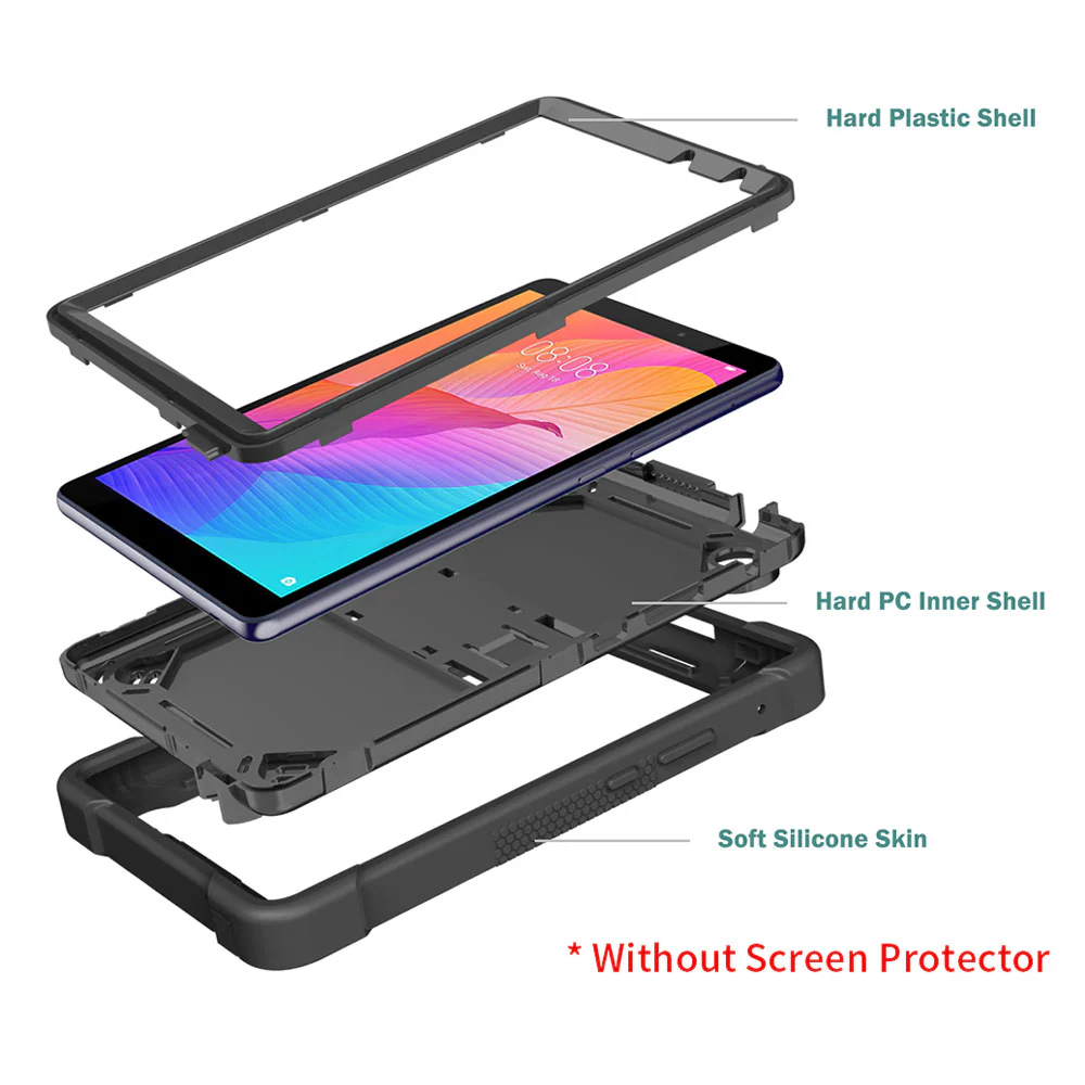 VPN-HW-T8 | Huawei MatePad T8 8.0 | 3 layers Protective Rugged Case with kick-stand - Image 8