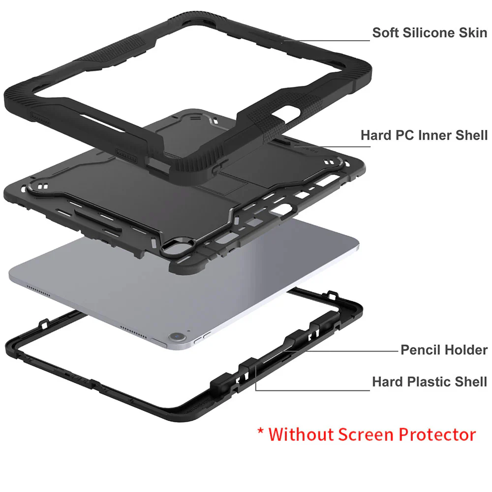VPN-iPad-A5 | iPad Air 4 2020 / iPad Air 5 2022 | 3 layers Protective Rugged Case with kick-stand - Image 6