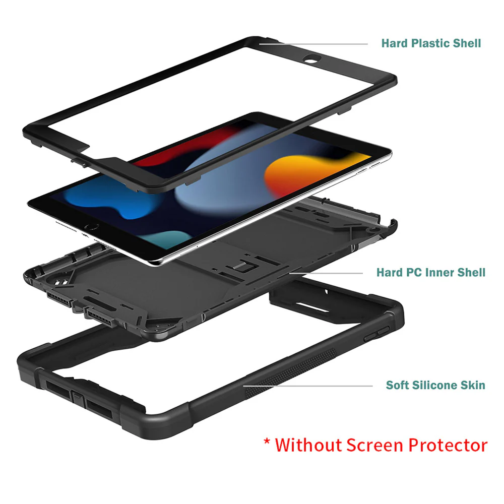 VPN-iPad-N3 | iPad 10.2 (7th & 8th & 9th Gen.) 2019 / 2020 / 2021 | 3 layers Protective Rugged Case with kick-stand - Image 6