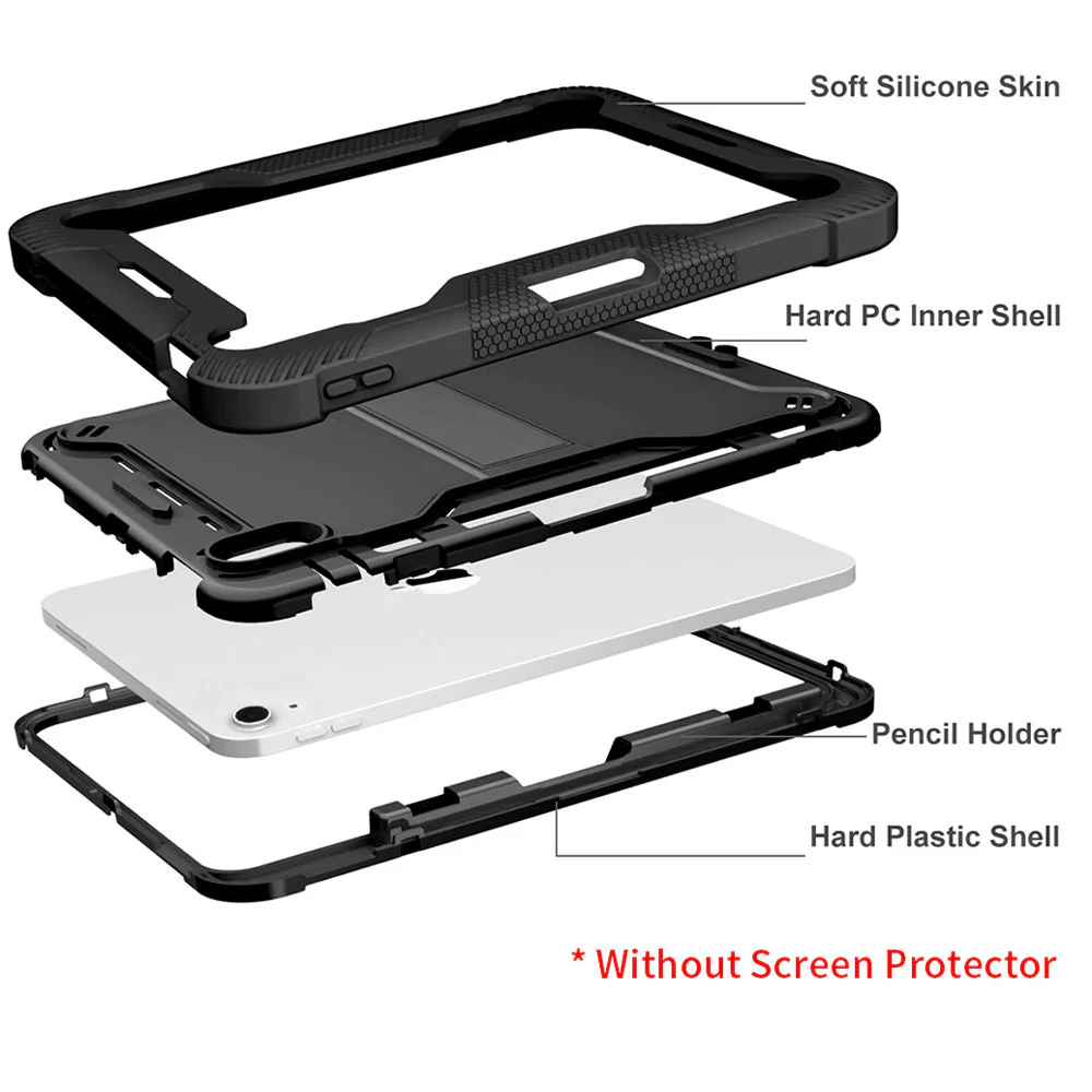 VPN-iPad-N5 | iPad 10.9 (10th Gen.) | 3 layers Protective Rugged Case with kick-stand - Image 6