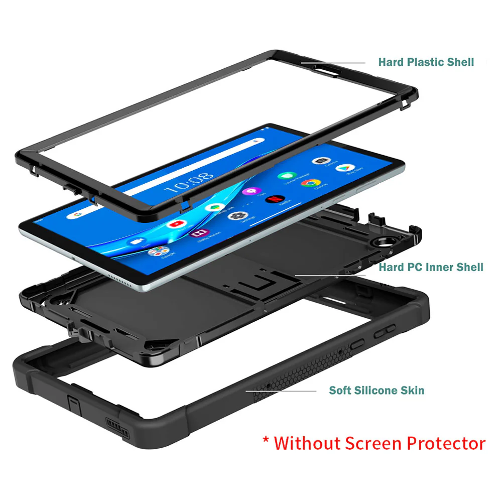 VPN-LN-K10 | Lenovo Tab M10 Plus TB-X606 | 3 layers Protective Rugged Case with kick-stand - Image 9