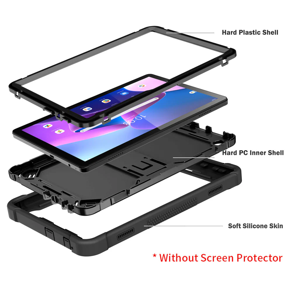 VPN-LN-M10-V3 | Lenovo Tab M10 ( Gen3 ) TB328 | 3 layers Protective Rugged Case with kick-stand - Image 9