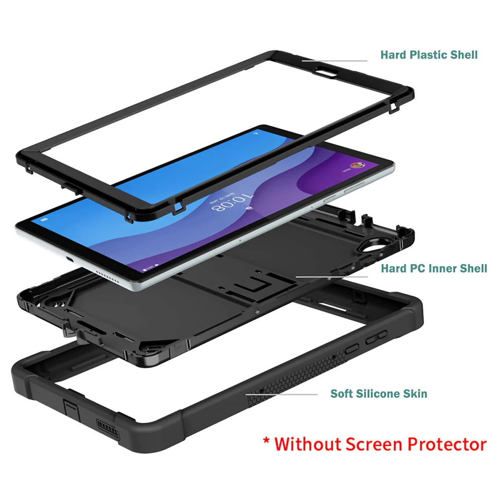 VPN-LN-M10HD2 | Lenovo Tab M10 HD (2nd Gen) TB-X306F | 3 layers Protective Rugged Case with kick-stand - Image 8