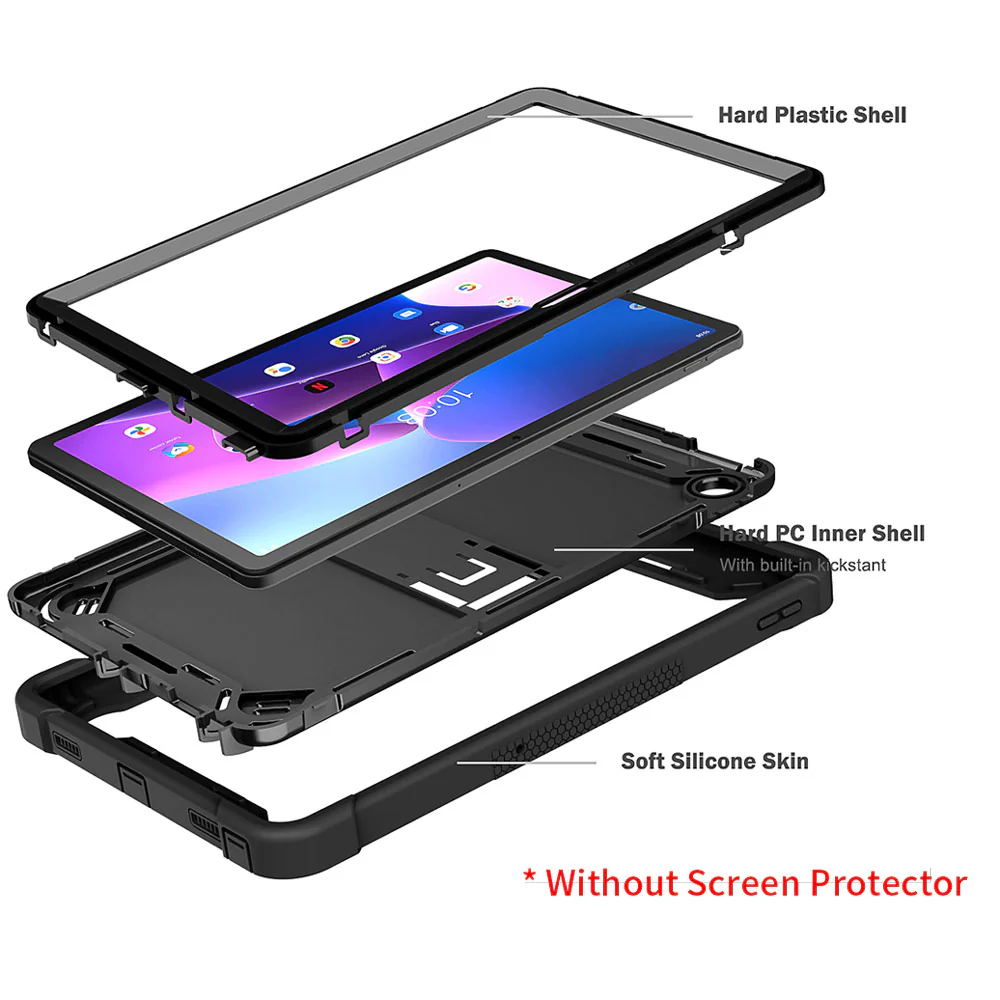 VPN-LN-M10P3 | Lenovo Tab M10 Plus ( Gen3 ) TB125 / TB128 | 3 layers Protective Rugged Case with kick-stand - Image 9