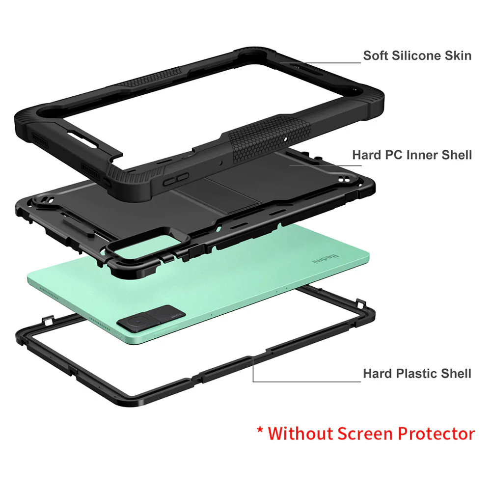 VPN-Mi-RMP | Xiaomi Redmi Pad | 3 layers Protective Rugged Case with kick-stand - Image 8