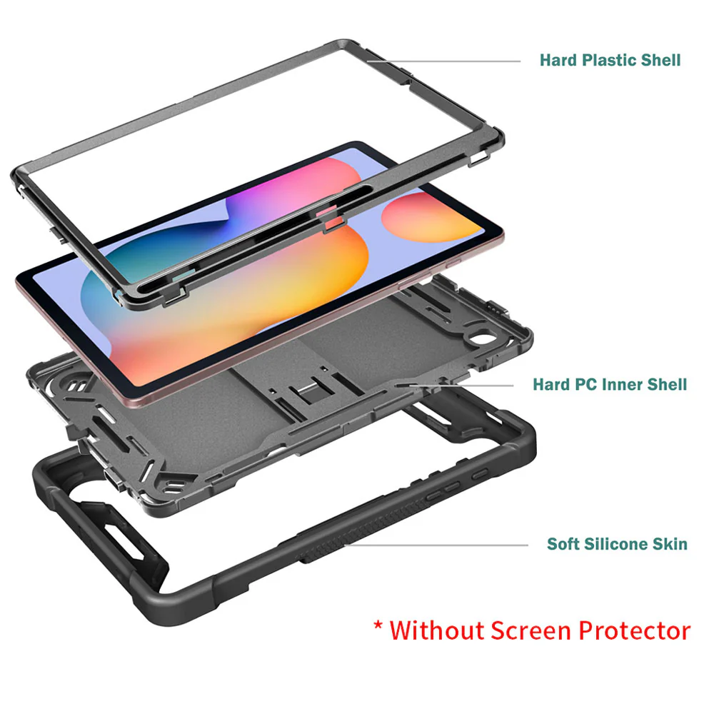 VPN-SS-P610 | Samsung Galaxy Tab S6 Lite SM-P620 P625 (2024) / SM-P613 P619 (2022) / SM-P610 P615 (2020) | 3 layers Protective Rugged Case with kick-stand - Image 6