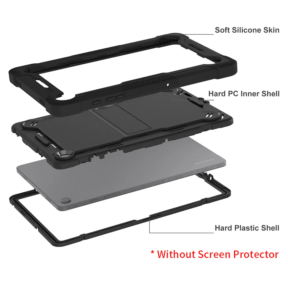 VPN-SS-X210 | Samsung Galaxy Tab A9+ A9 Plus ( 11" ) SM-X210 / SM-X215 / SM-X216 | 3 layers Protective Rugged Case with kick-stand - Image 8