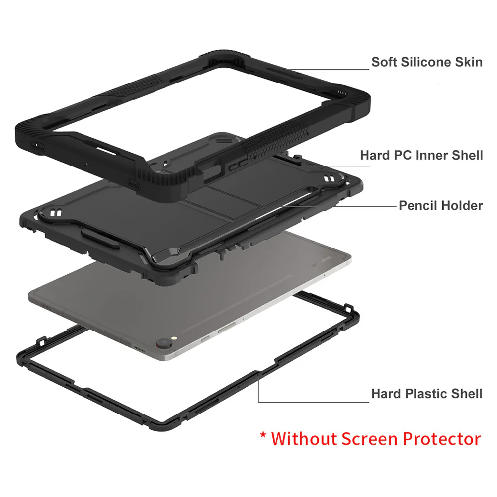VPN-SS-X710 | Samsung Galaxy Tab S9 SM-X710 / X716 / X718 | 3 layers Protective Rugged Case with kick-stand - Image 8