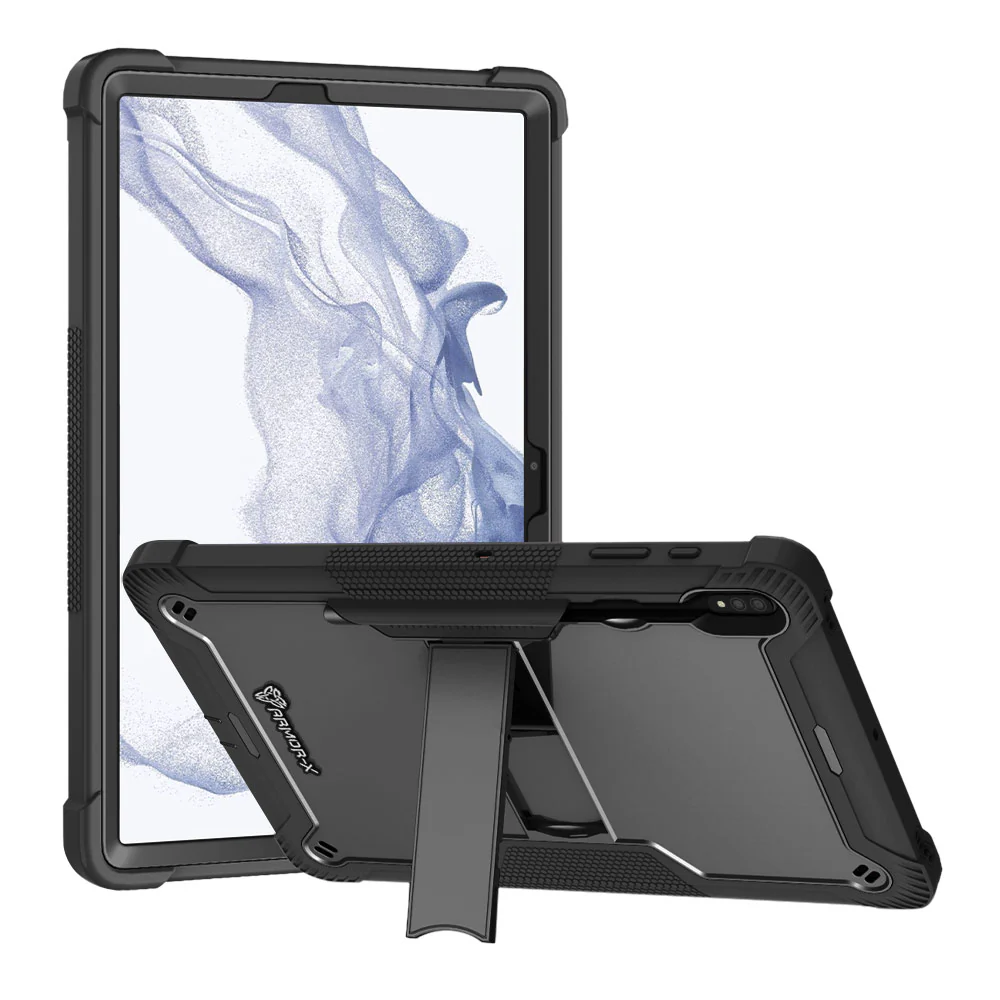 VPN-SS-X800 | Samsung Galaxy Tab S7+ S7 Plus SM-T970 / T975 / T976B | 3 layers Protective Rugged Case with kick-stand