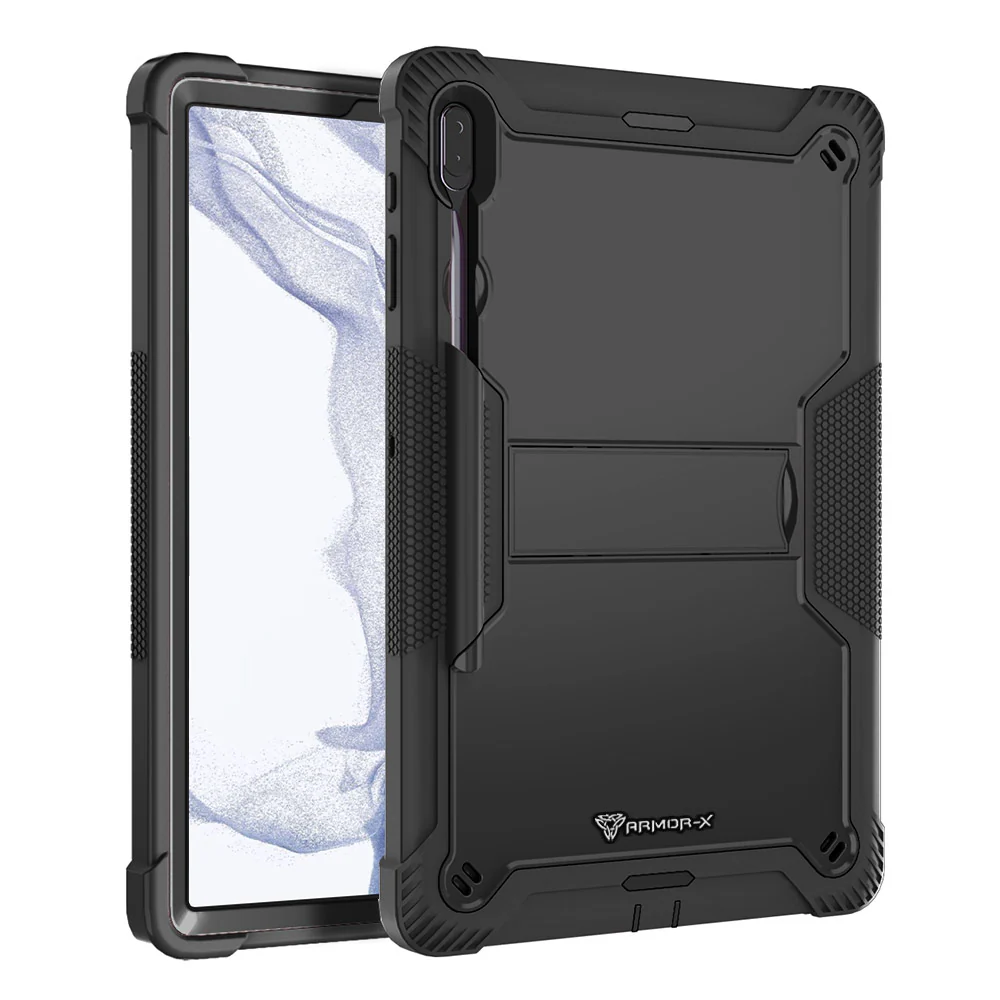 VPN-SS-X800 | Samsung Galaxy Tab S7+ S7 Plus SM-T970 / T975 / T976B | 3 layers Protective Rugged Case with kick-stand - Image 6