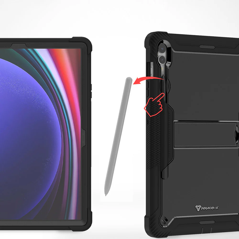 VPN-SS-X800 | Samsung Galaxy Tab S7+ S7 Plus SM-T970 / T975 / T976B | 3 layers Protective Rugged Case with kick-stand - Image 8