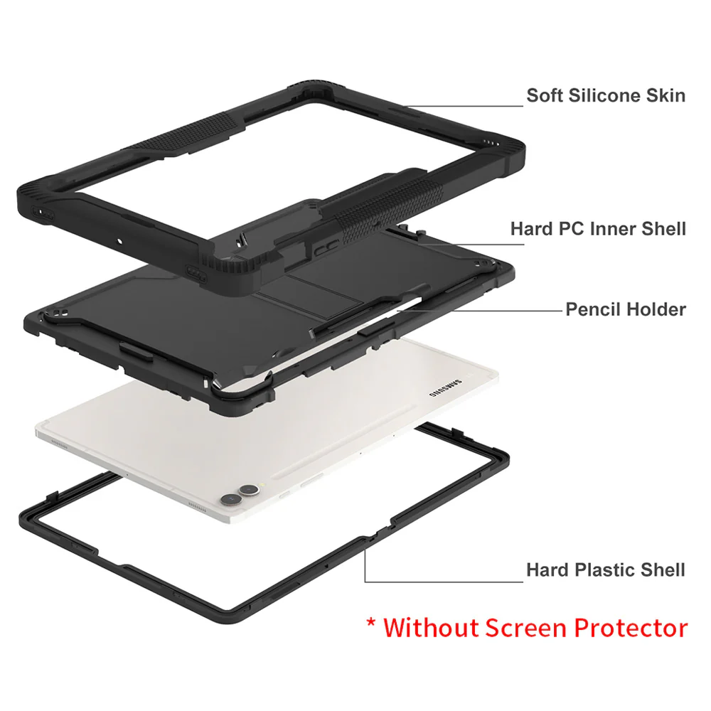 VPN-SS-X810 | Samsung Galaxy Tab S10+ S10 Plus SM-X820 / X826B | 3 layers Protective Rugged Case with kick-stand - Image 8