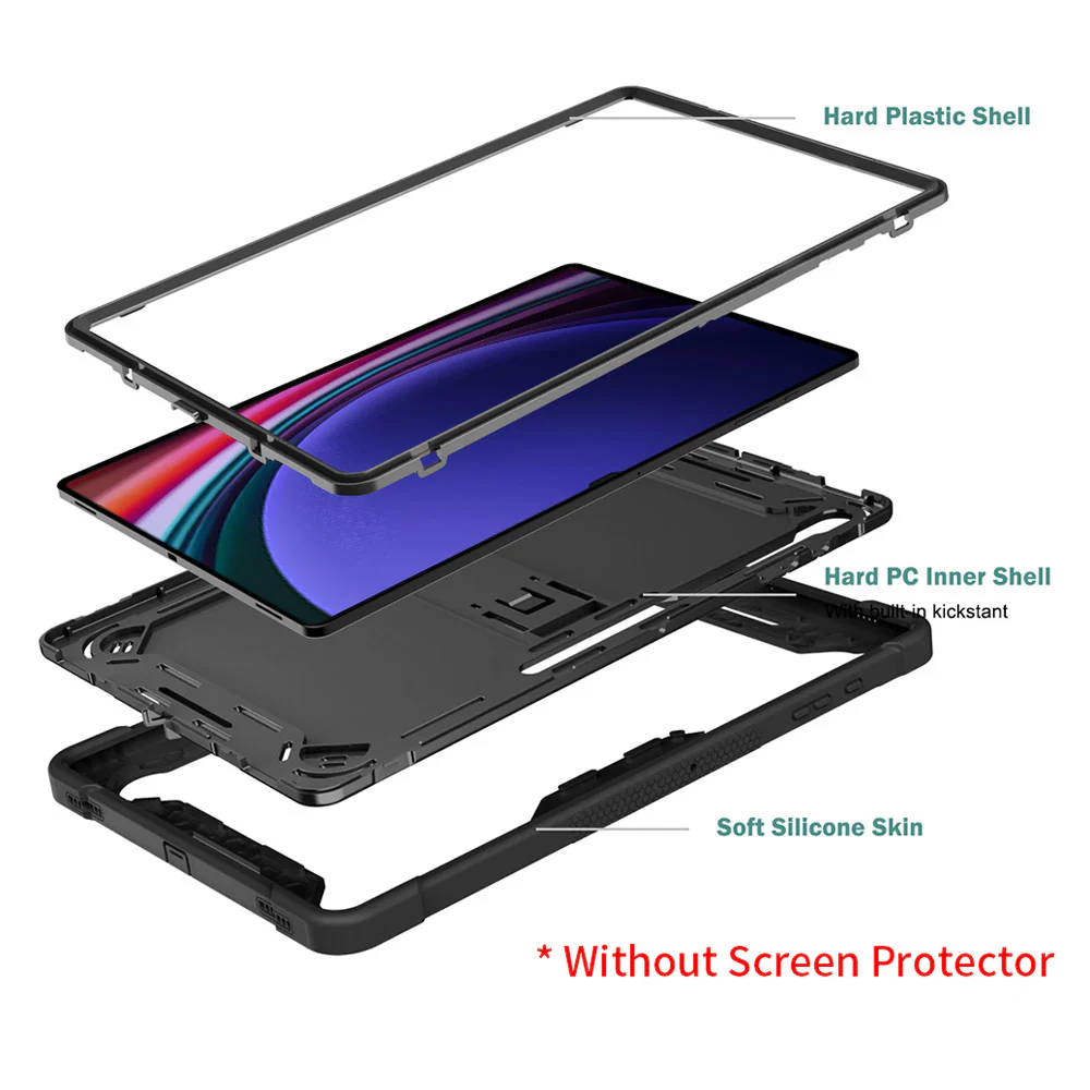 VPN-SS-X910 | Samsung Galaxy Tab S9 Ultra SM-X910 / X916 / X918 | 3 layers Protective Rugged Case with kick-stand - Image 8