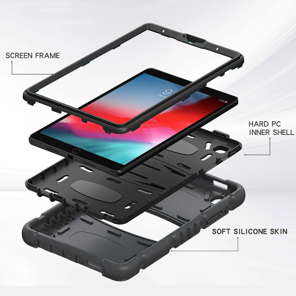 VRN-iPad-A3 | iPad Air (3rd Gen.) 2019 | 3 layers Protective Rugged Case with kick-stand - Image 4