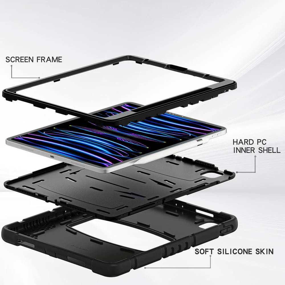 VRN-iPad-A6 | iPad Air 13 (M2) / (M3) / (M4) | 3 layers Protective Rugged Case with kick-stand - Image 5