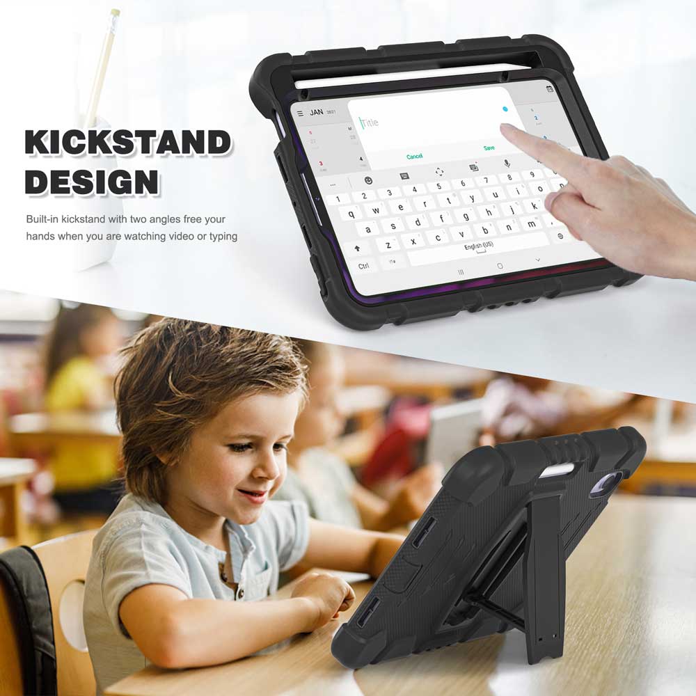 VRN-iPad-M6 | iPad mini 6 | 3 layers Protective Rugged Case with kick-stand - Image 4