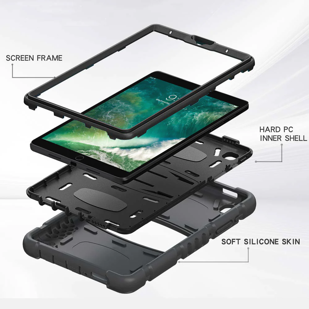 VRN-iPad-PR3 | iPad Pro 10.5 2017 | 3 layers Protective Rugged Case with kick-stand - Image 4