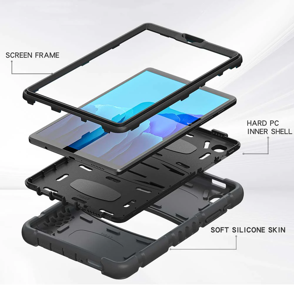 VRN-iPad-PR7 | iPad Pro 12.9 ( 3rd / 4th Gen. ) 2018 / 2020 | 3 layers Protective Rugged Case with kick-stand - Image 4