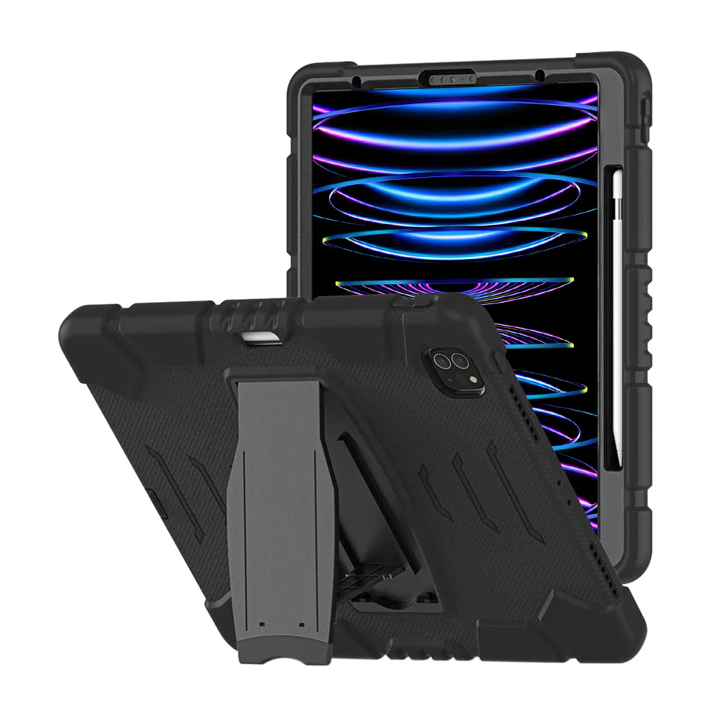 VRN-iPad-PR9 | iPad Pro 12.9 ( 5th / 6th Gen. ) 2021 / 2022 | 3 layers Protective Rugged Case with kick-stand