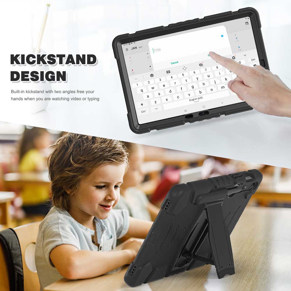 VRN-SS-S7 | Samsung Galaxy Tab S8 SM-X700 / SM-X706 | 3 layers Protective Rugged Case with kick-stand - Image 5