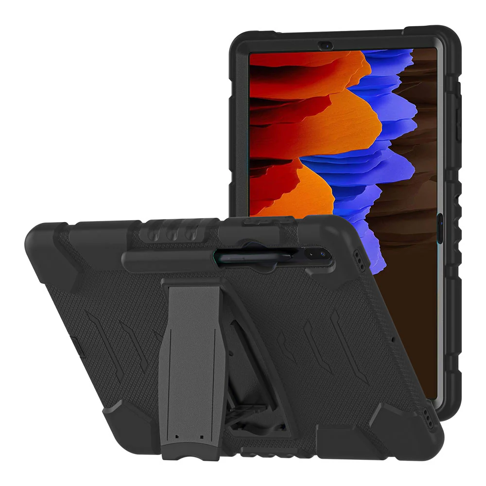 VRN-SS-S7FE | Samsung Galaxy Tab S7 Plus S7+ SM-T970 / T975 / T976B | 3 layers Protective Rugged Case with kick-stand