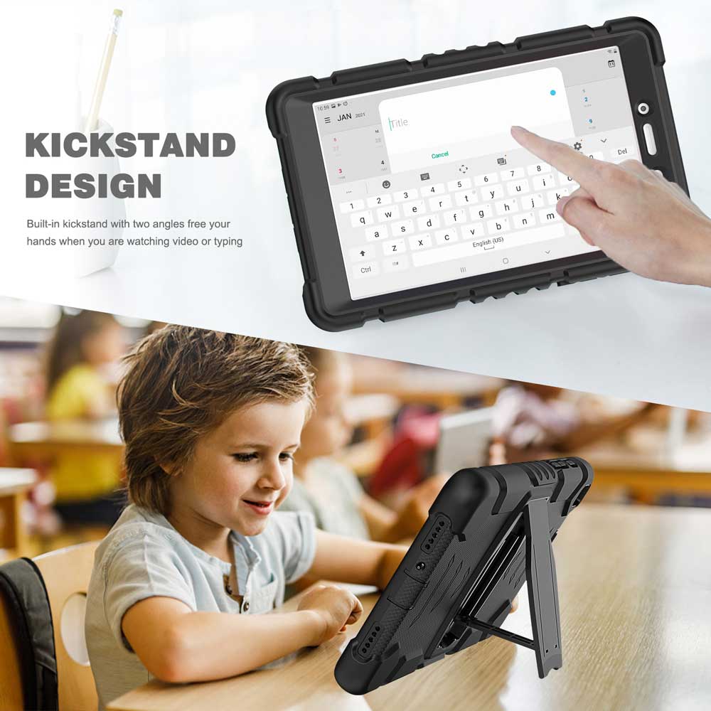 VRN-SS-T290 | Samsung Galaxy Tab A 8.0 (2019) SM-T290 / T295 | 3 layers Protective Rugged Case with kick-stand - Image 6