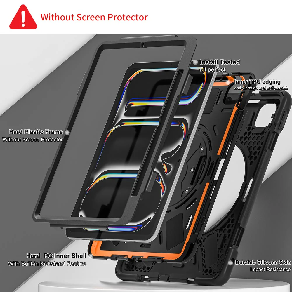 VSA-JVN-iPad-PR11 | iPad Pro 11 (M4) / (M5) | Ultra 3 Layers Rugged VESA Tablet Case with Wall Mount - Image 7