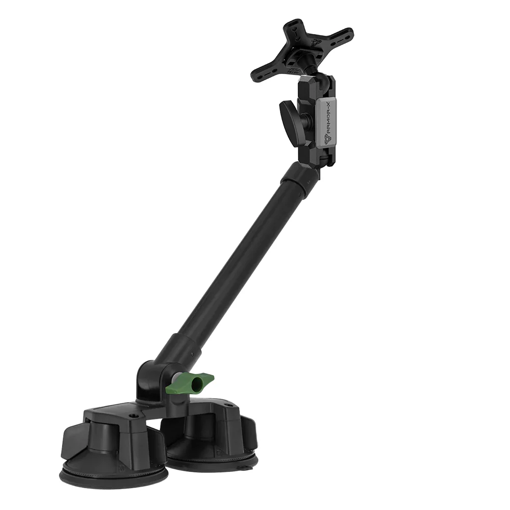 VSA-P65 | Dual Suction Cup VESA Mount ( 75x75mm | 50x50mm ) with Long Arm | Design for Tablet