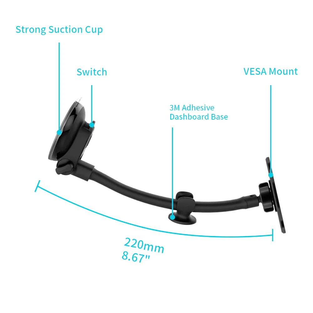 VSA-X122 | Gooseneck Suction Mount VESA Mount ( 75x75mm | 50x50mm ) | Design for Tablet - Image 3
