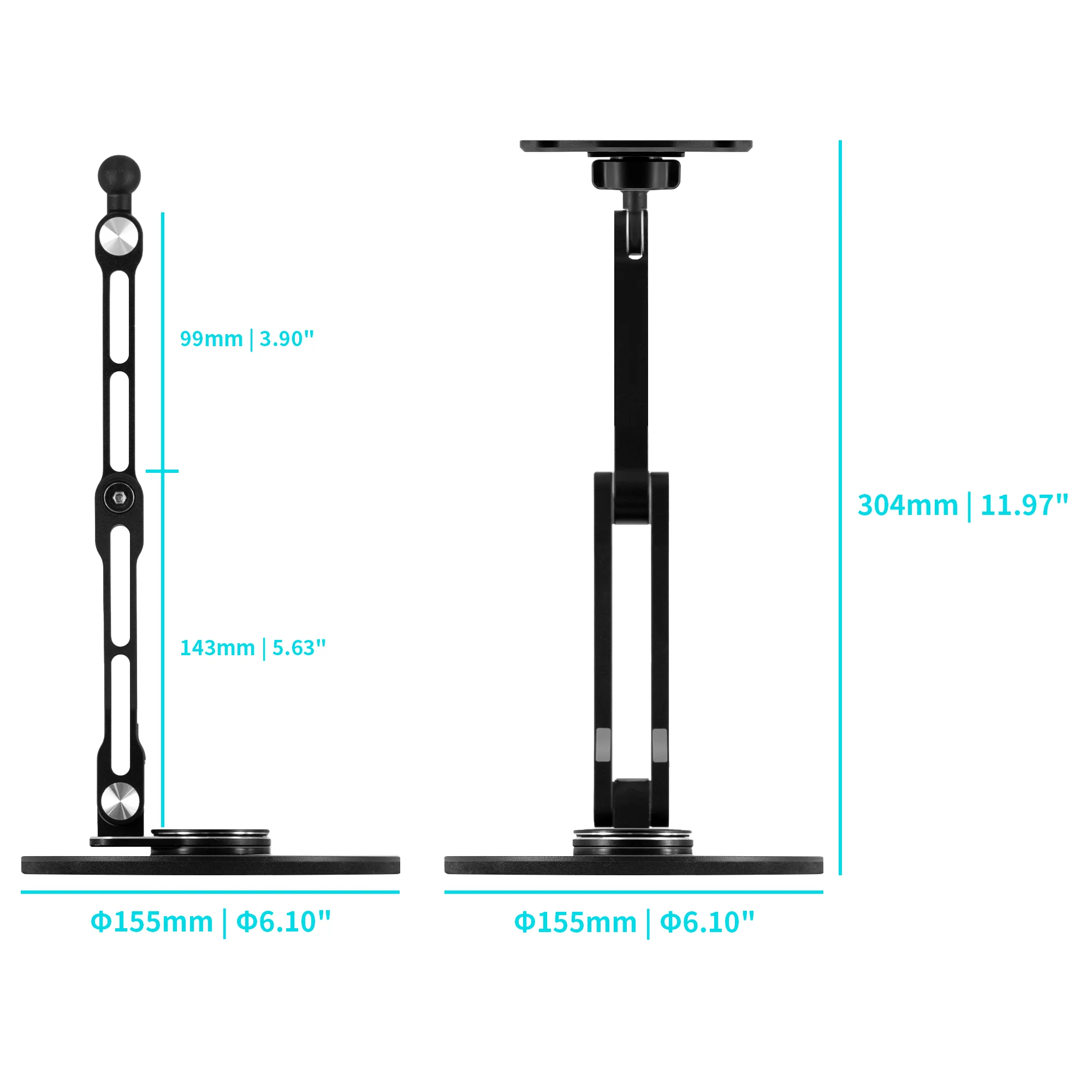 VSA-X154 | Adjustable Foldable Swivel Desktop VESA Mount ( 75x75mm | 50x50mm ) | Design for Tablet - Image 5