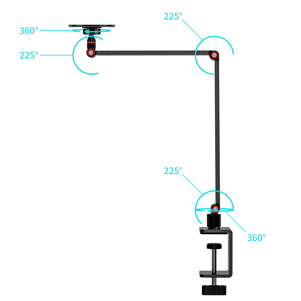 VSA-X163 | Foldable Tabletop Clamp VESA Mount ( 75x75mm | 50x50mm ) | Design for Tablet - Image 6