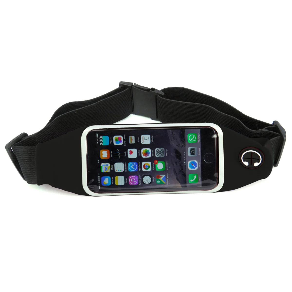 WB02-BK Sports running waist bag with touch screen