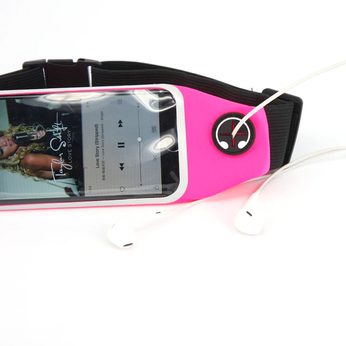WB02-BK Sports running waist bag with touch screen - Image 3