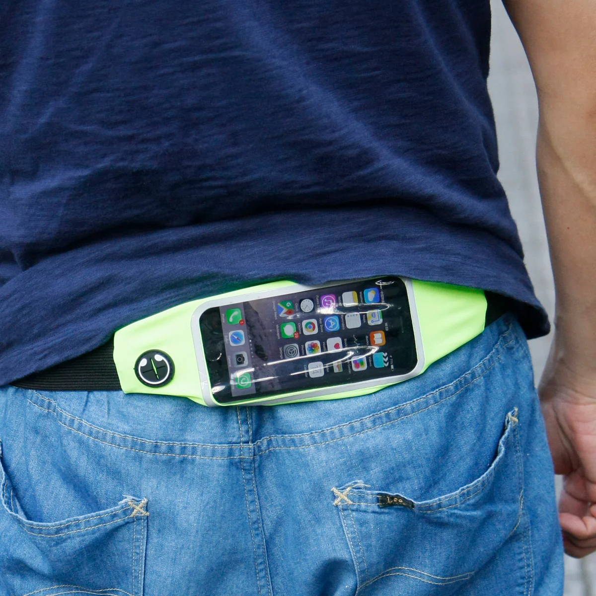 WB02-BL Sports running waist bag with touch screen - Image 4