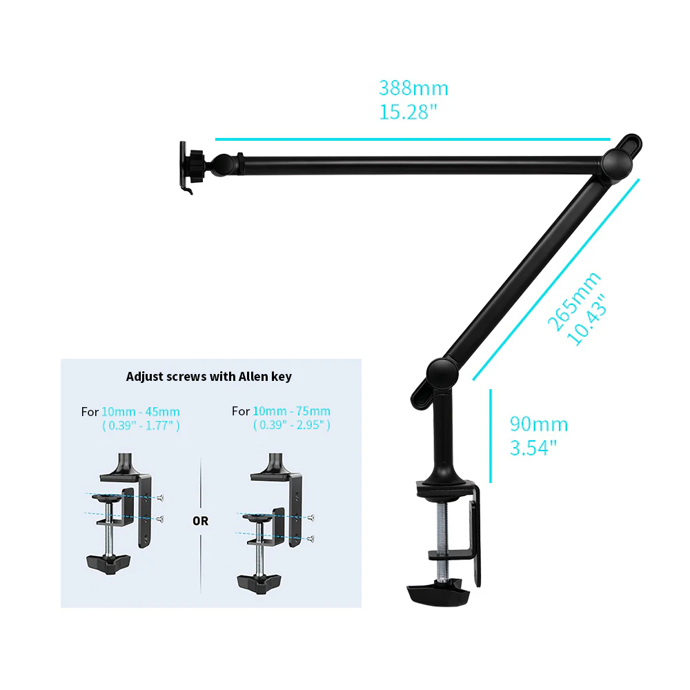 X141K | Aluminium Adjustable Arm Clamp Mount | TYPE-K For ActiveKEY - Image 2