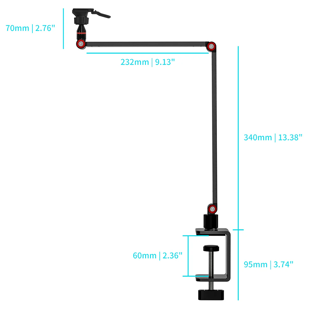X163T | Foldable Tabletop Clamp Mount |  TYPE-T for Tablet - Image 4