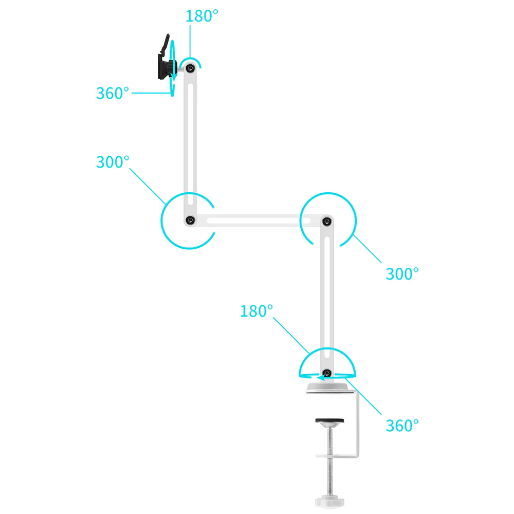 X165T | Aluminium Adjustable Arm Clamp Mount |  TYPE-T for Tablet - Image 5