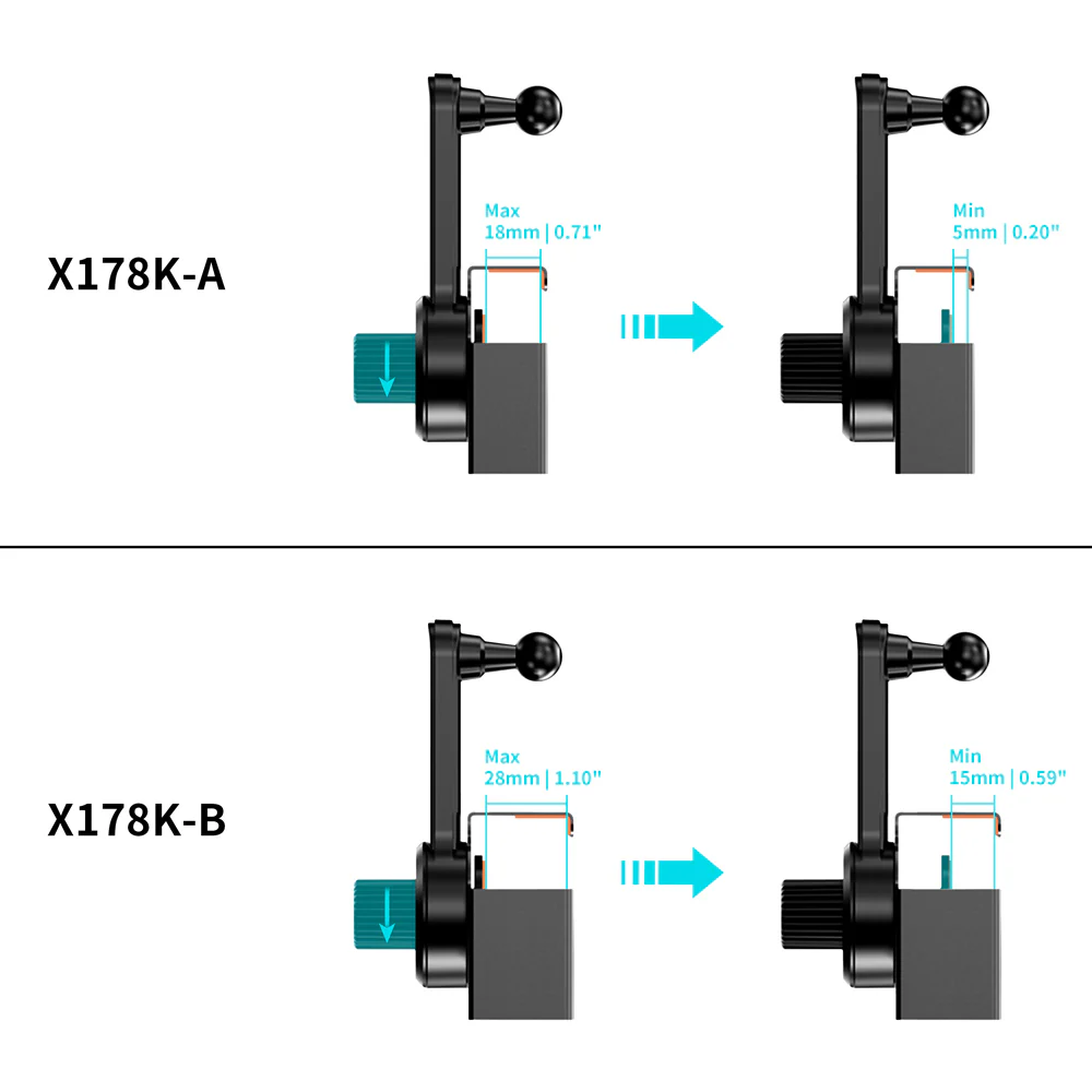 X178K | Car Center Console Screen Fixed Clip Mount | TYPE-K For ActiveKEY - Image 3