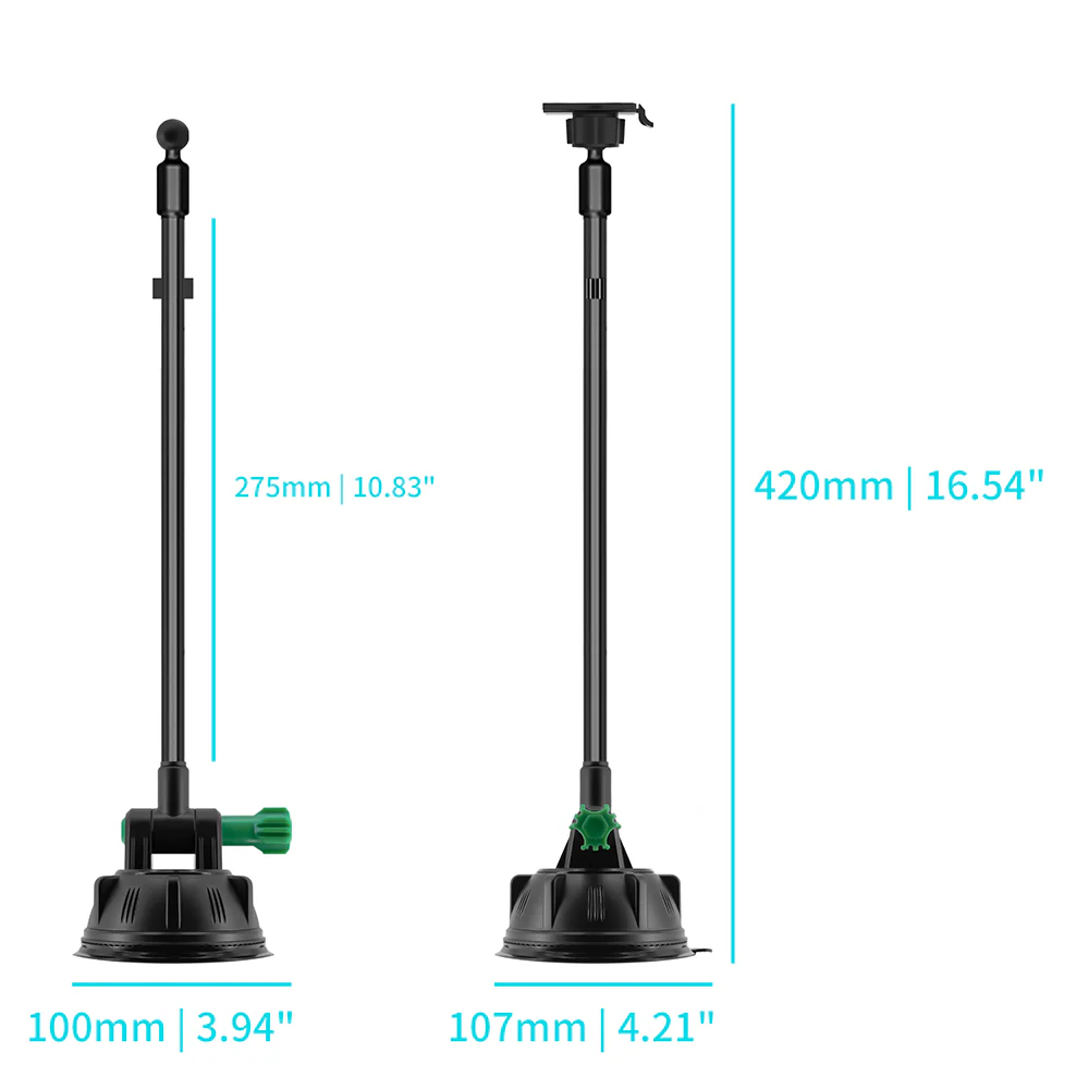 X183K | Truck / Work Van / Bus Dashboard Extra Long Suction Cup Car Mount With Cable Management Design | TYPE-K For ActiveKEY - Image 6