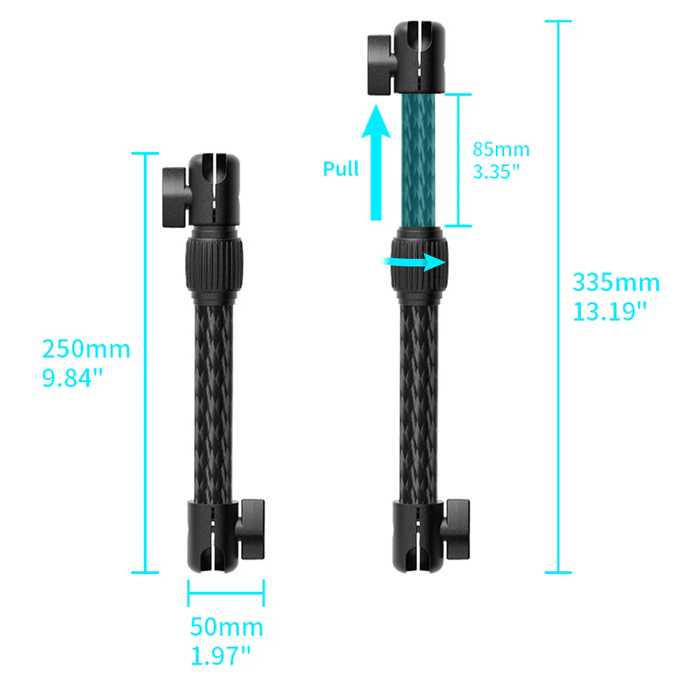 XMA-DSA2 | Double Socket Arm Extendable | 250 ~ 335mm / 9.84" ~ 13.19" - Image 5