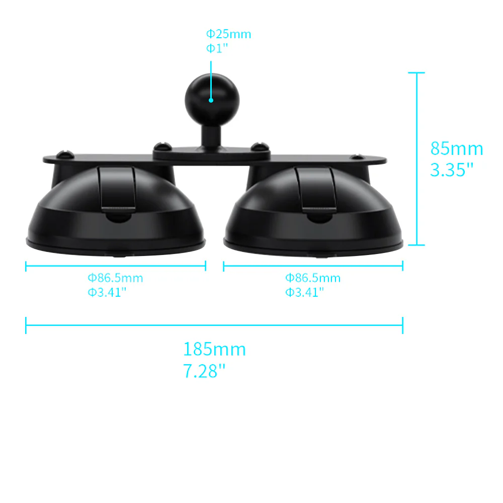 XMA-P52 | Glass Double Suction Cup Mount Base - Image 2